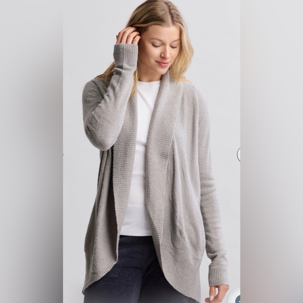 Barefoot Dreams, CozyChic Lite Circle Cardigan Pewter XS | 014